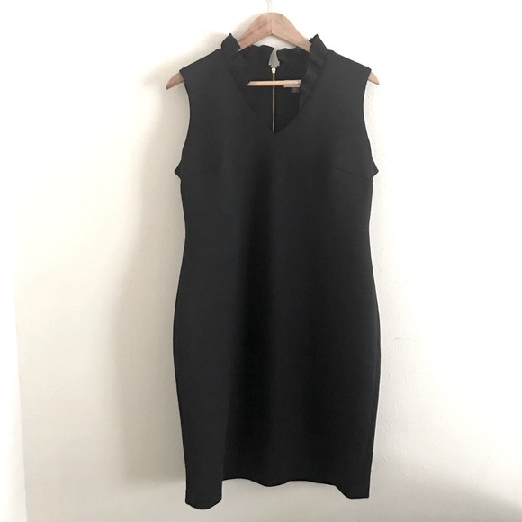 Dresses & Skirts - Calvin Klein Ruffled-Collar Scuba Sheath Dress